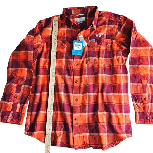 Columbia Shirt Men's Sz L Virginia Tech Flannel Button Up College VT Logo w Tags - Picture 8 of 9